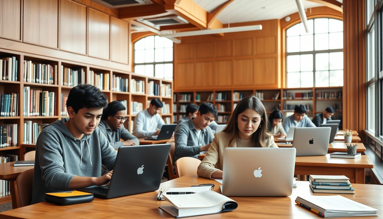 Student using online courses for flexible education