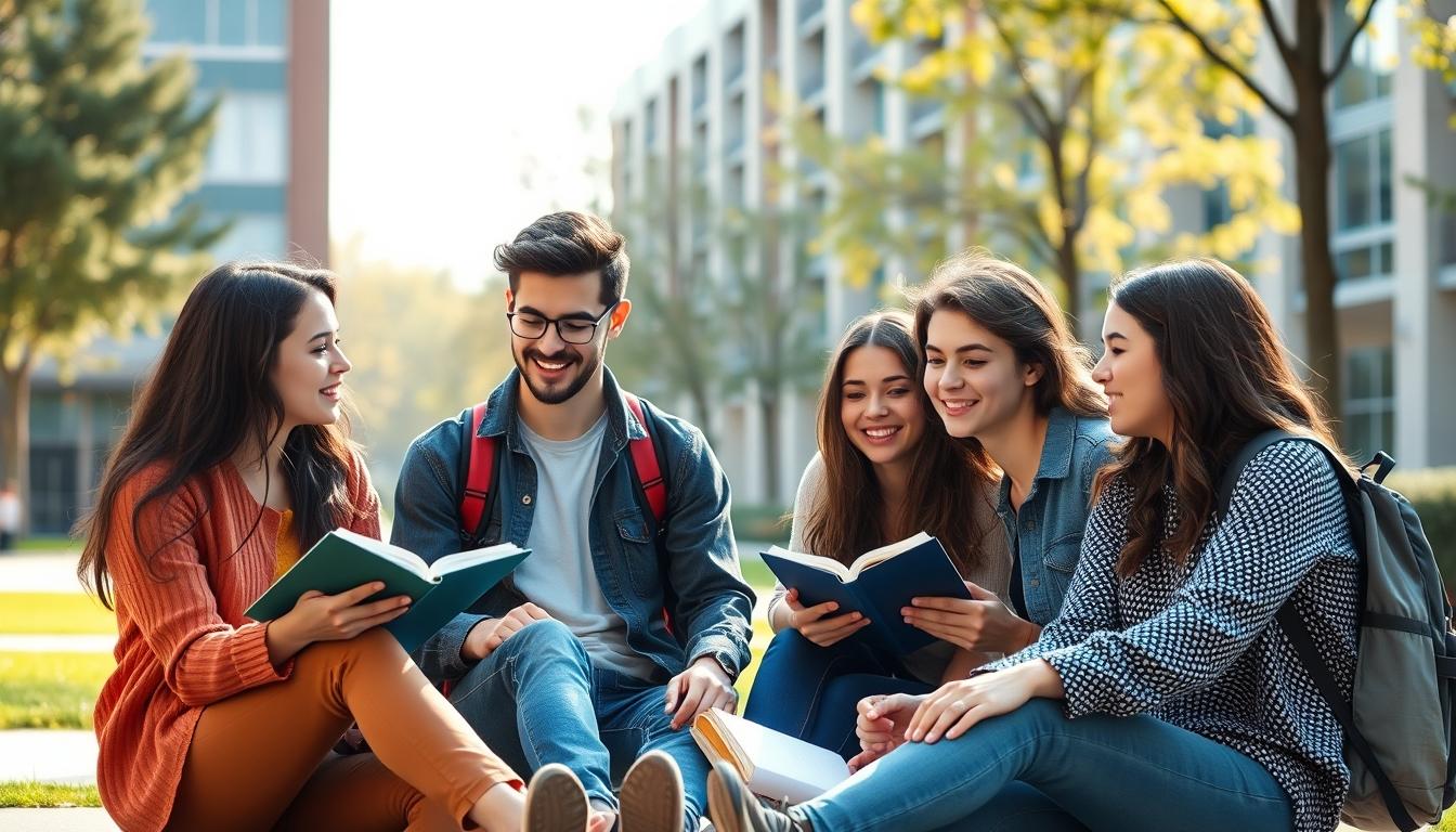 Student using learning strategies while studying